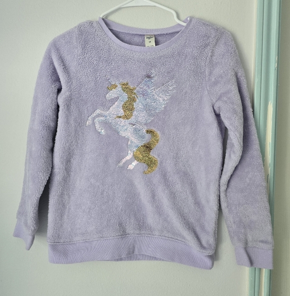 Lavender Unicorn Sweater Size 14 - Picture 2 of 7